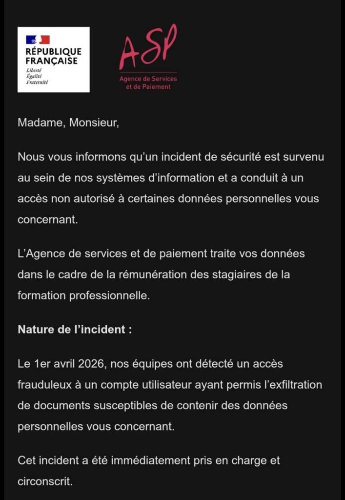 Cyberattaque ASP email