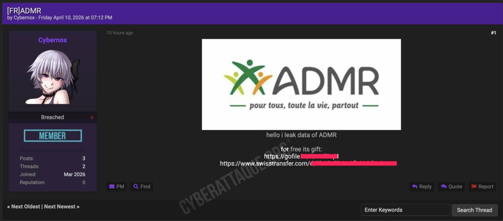 Cyberattaque ADMR