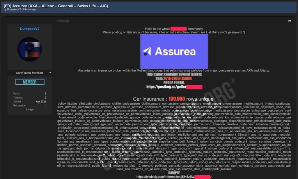 Revendication Assurea cyberattaque
