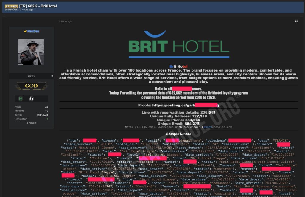 Brit hotel cyberattaque