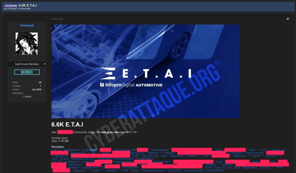 ETAI cyberattaque
