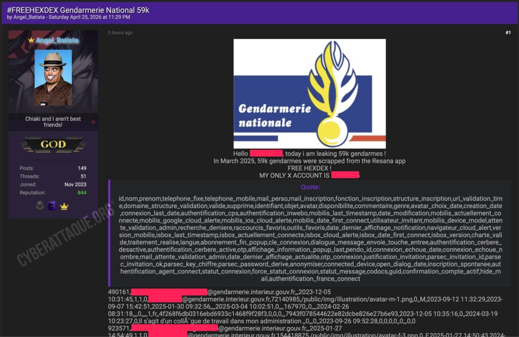 cyberattaque gendarmerie resana