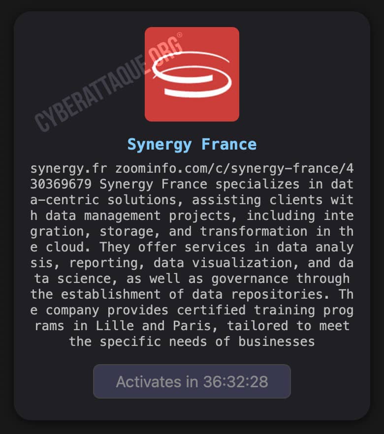 Synergy cyberattaque