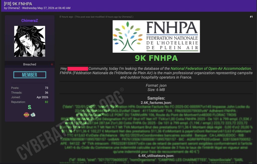 FNHPA cyberattaque