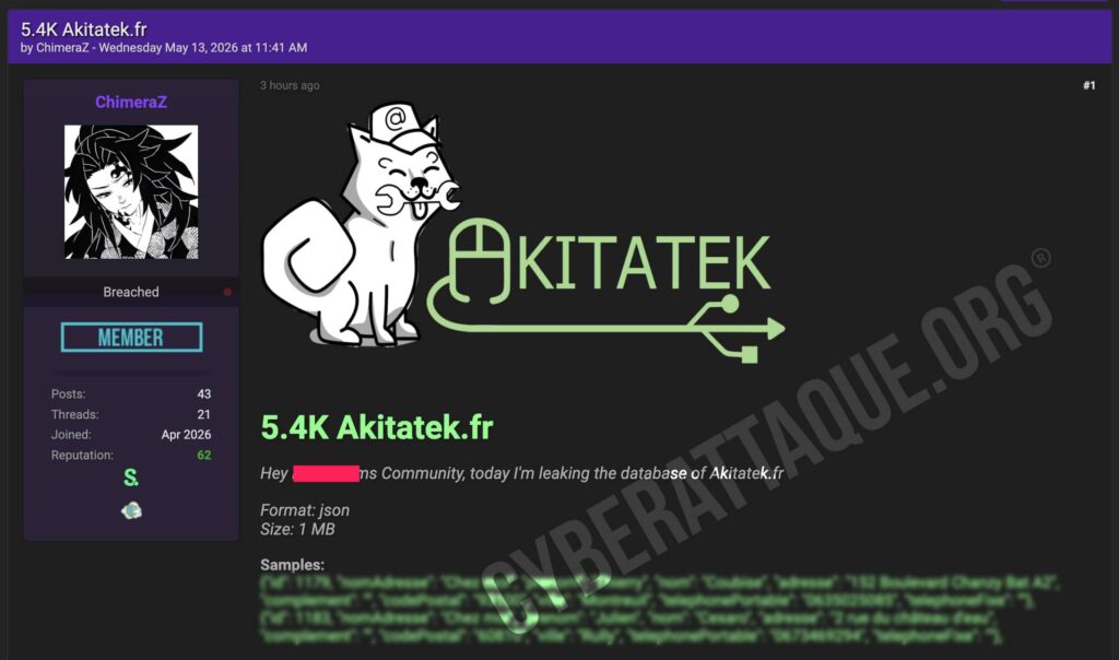 Akitatek cyberattaque