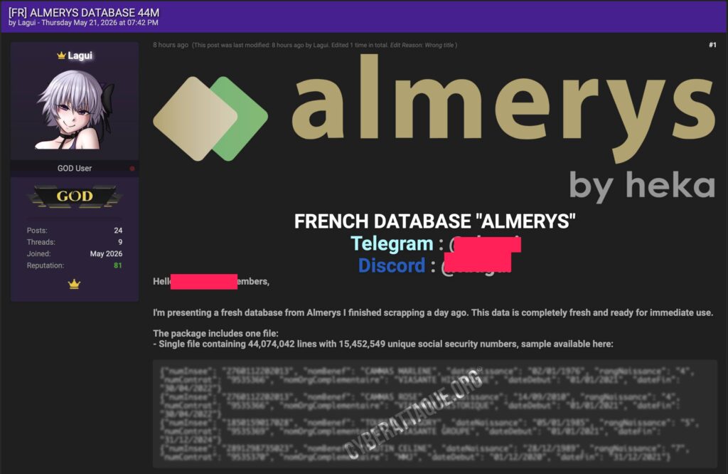 Almerys cyberattaque