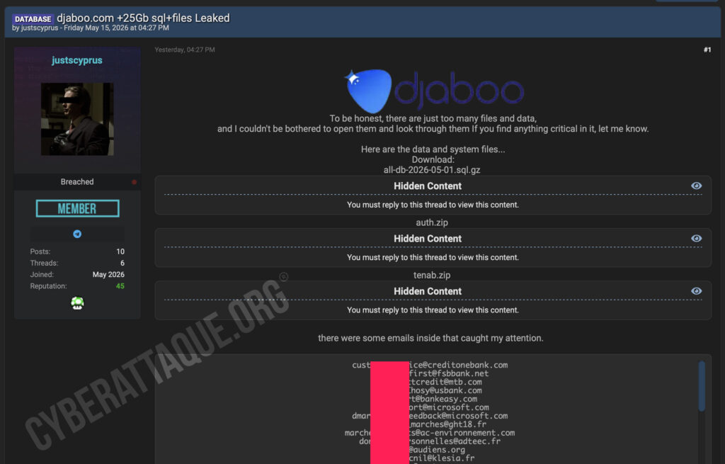 Djaboo cyberattaque