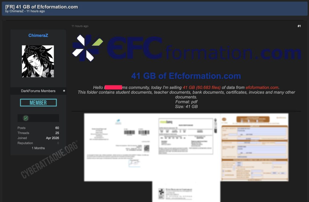 EFC Formation cyberattaque