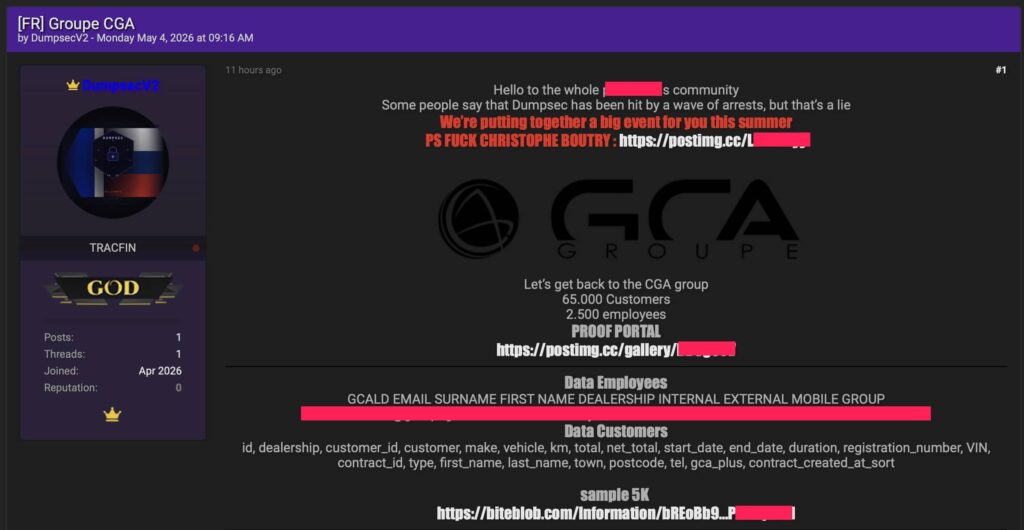 Groupe CGA cyberattaque
