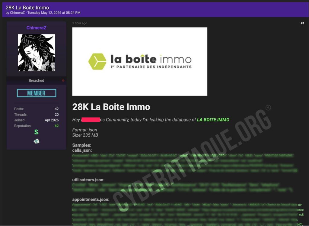La boite immo cyberattaque