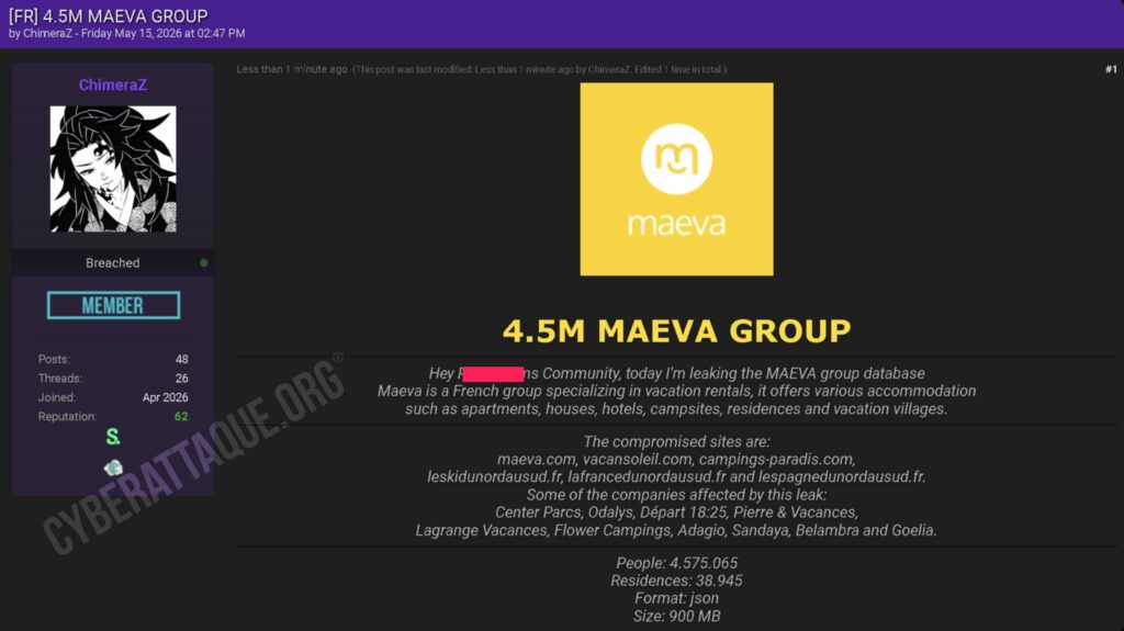 Maeva cyberattaque