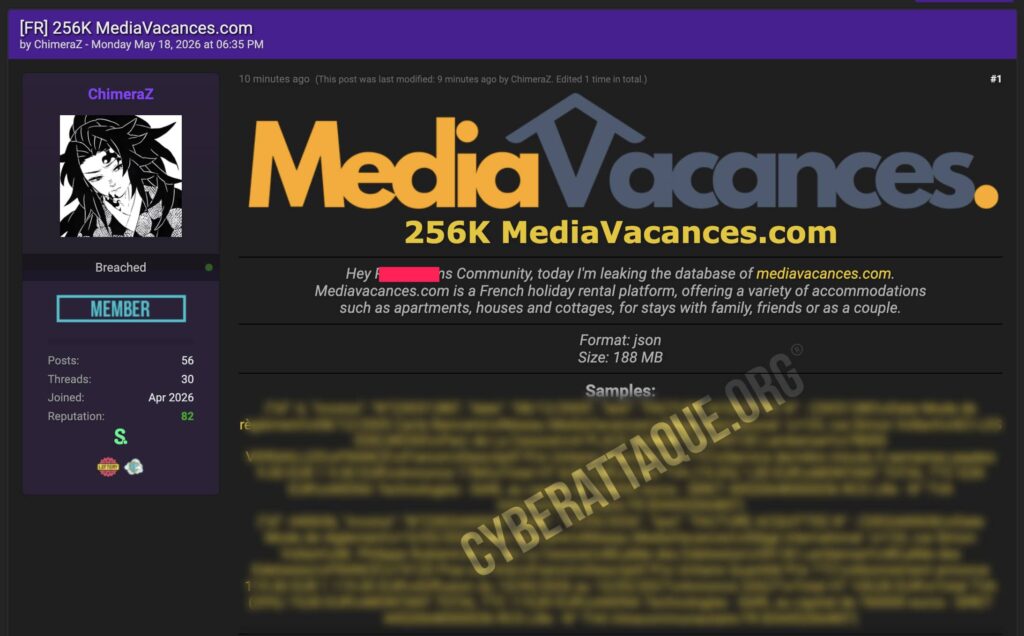 Media Vacances Cyberattaque