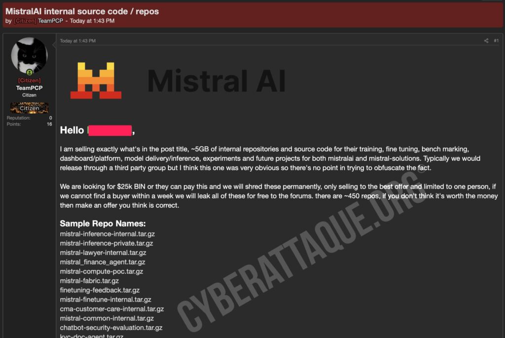 Cyberattaque Mistral AI