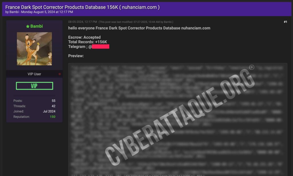 Nuhanciam cyberattaque