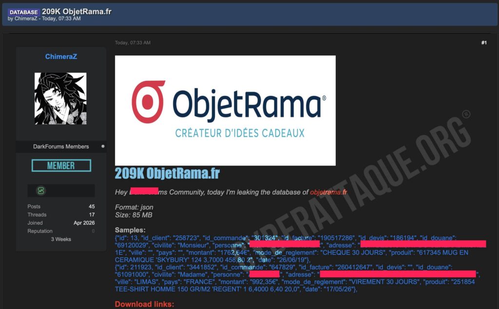 ObjetRama cyberattaque