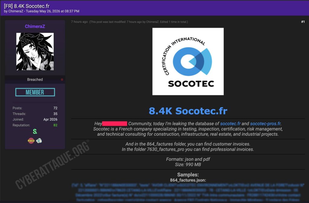 Socotec cyberattaque