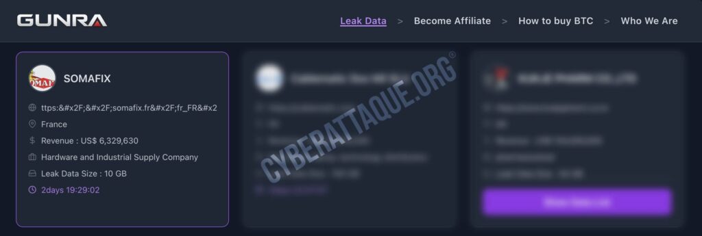 Somafix cyberattaque