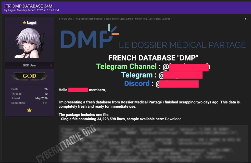 DMP fuite de données