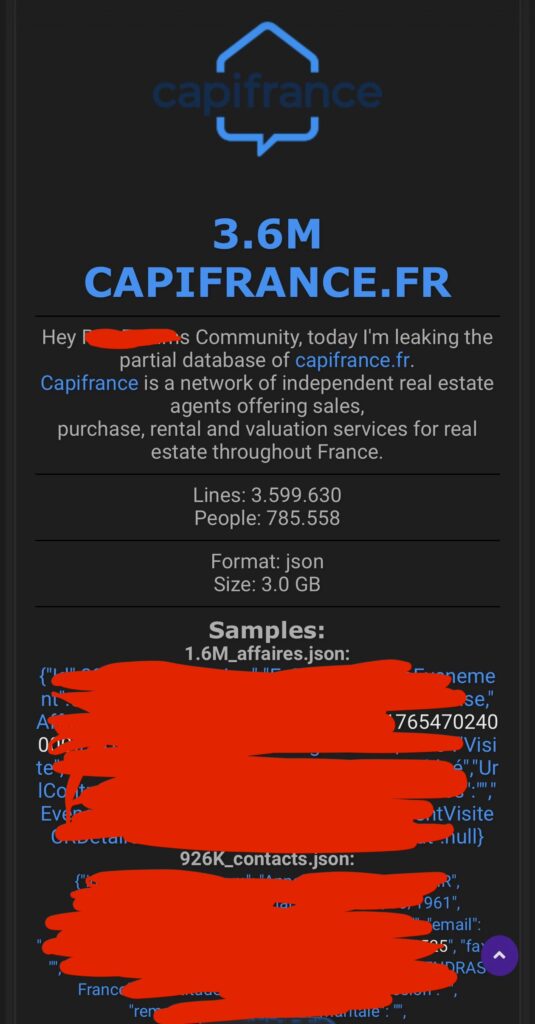 CapiFrance cyberattaque