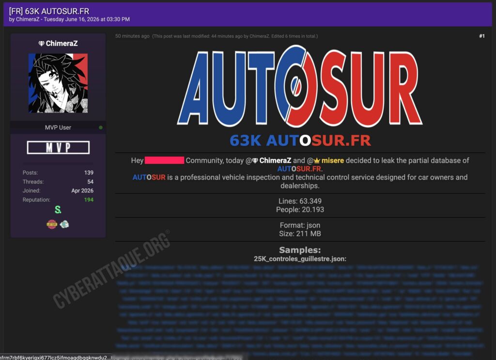 Autosur cyberattaque
