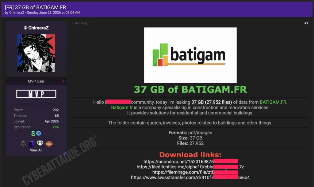 Batigam cyberattaque