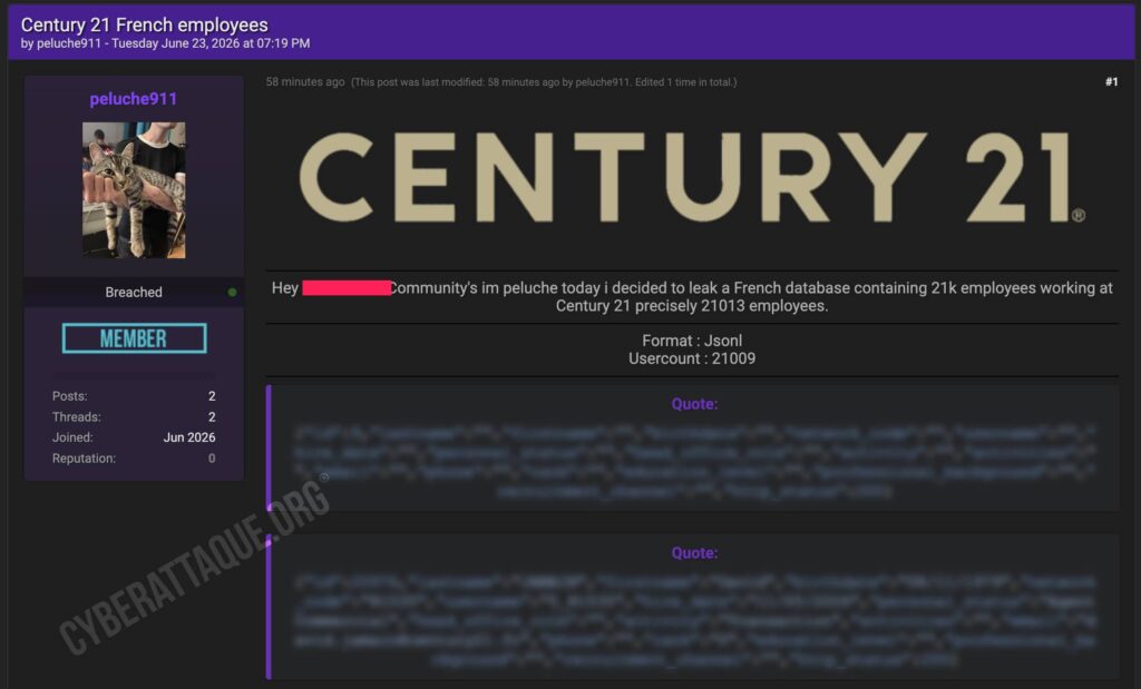 Century 21 cyberattaque