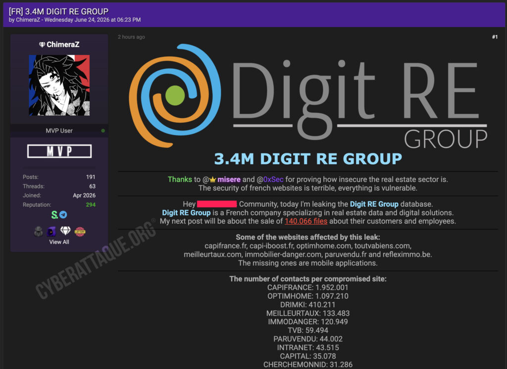 Digit RE Group cyberattaque