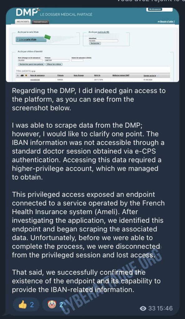 DMP fuite hacker