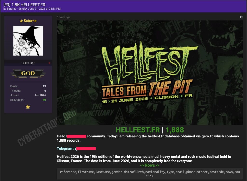 Hellfest cyberataque