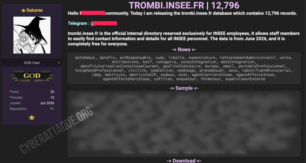 Insee cyberattaque