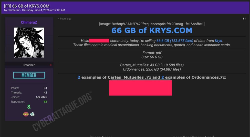 Krys cyberattaque