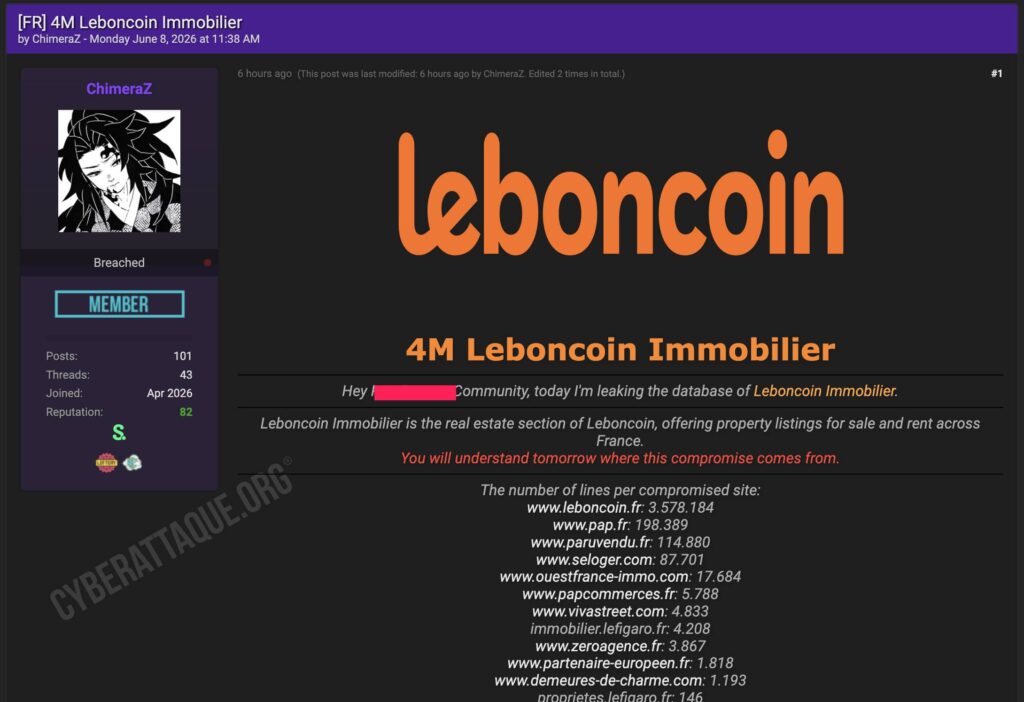 Leboncoin Immobilier cyberattaque