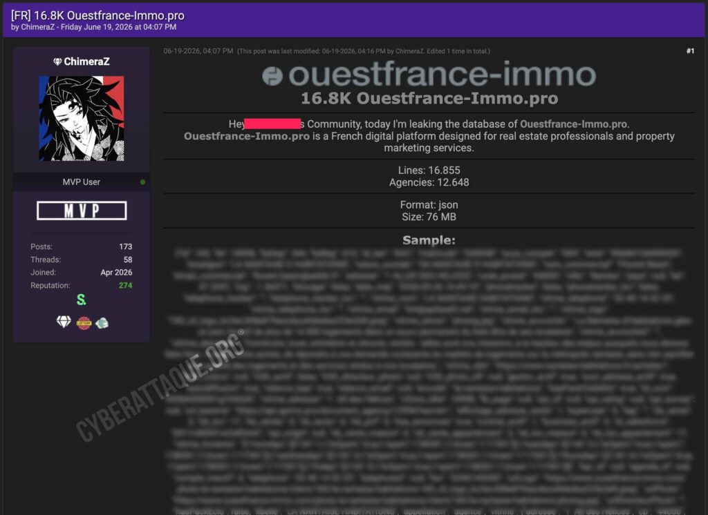 Ouest France Immo cyberattaque