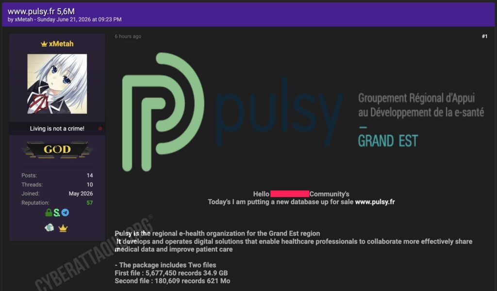 Pulsy cyberattaque
