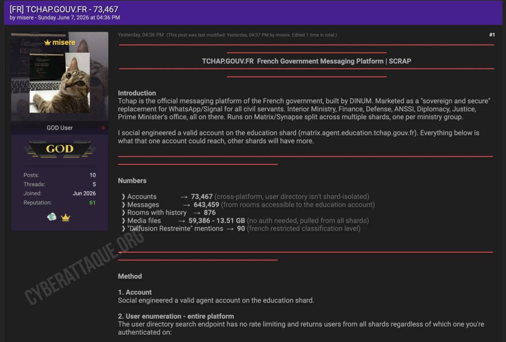 Tchap cyberattaque