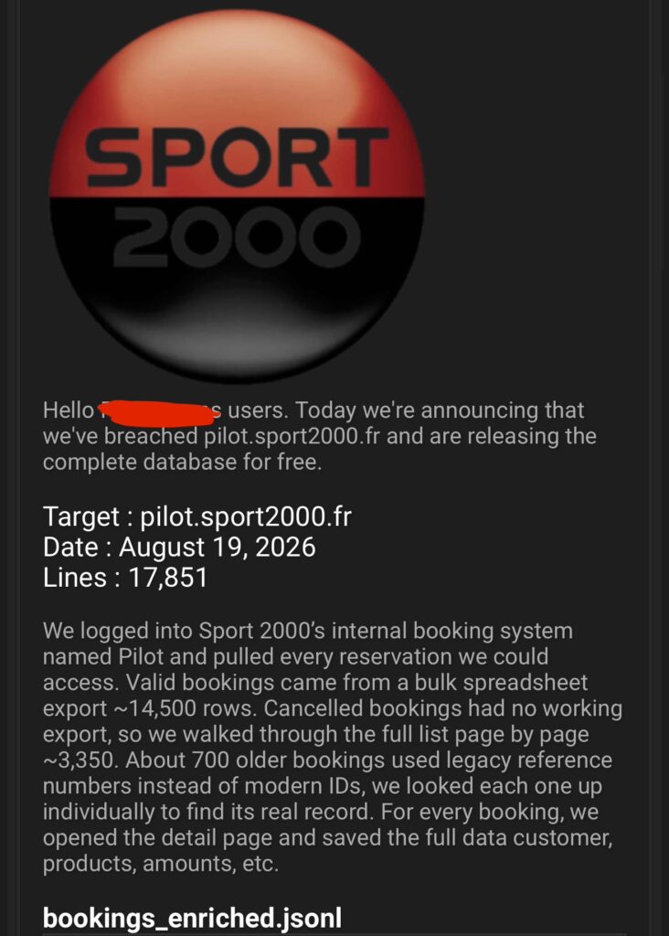 CyberAttaque sport 2000