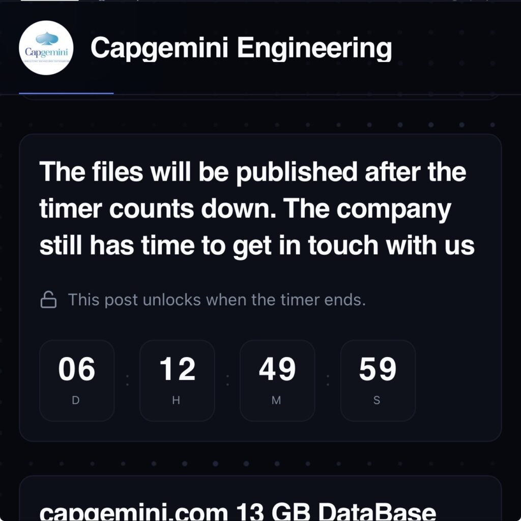 Cyberattaque capgemini