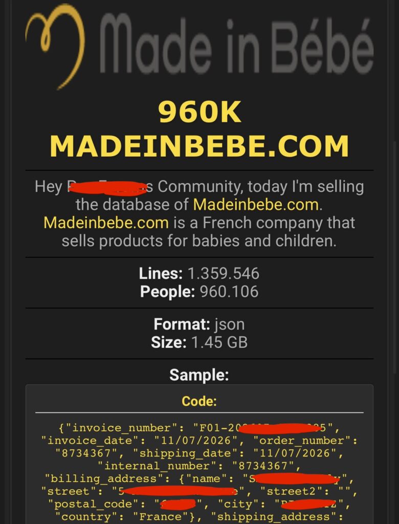 Mass in bébé cyberattaque