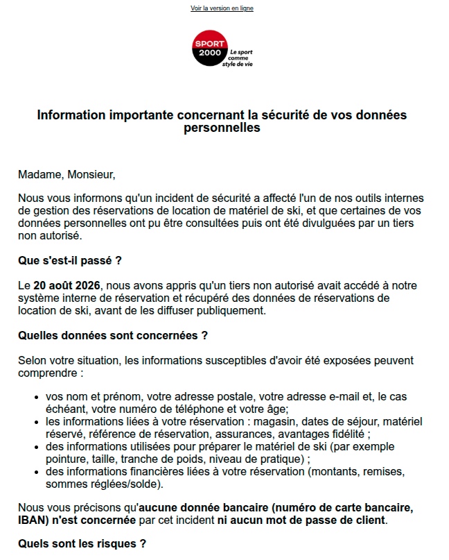 Sport 2000 confirmation 