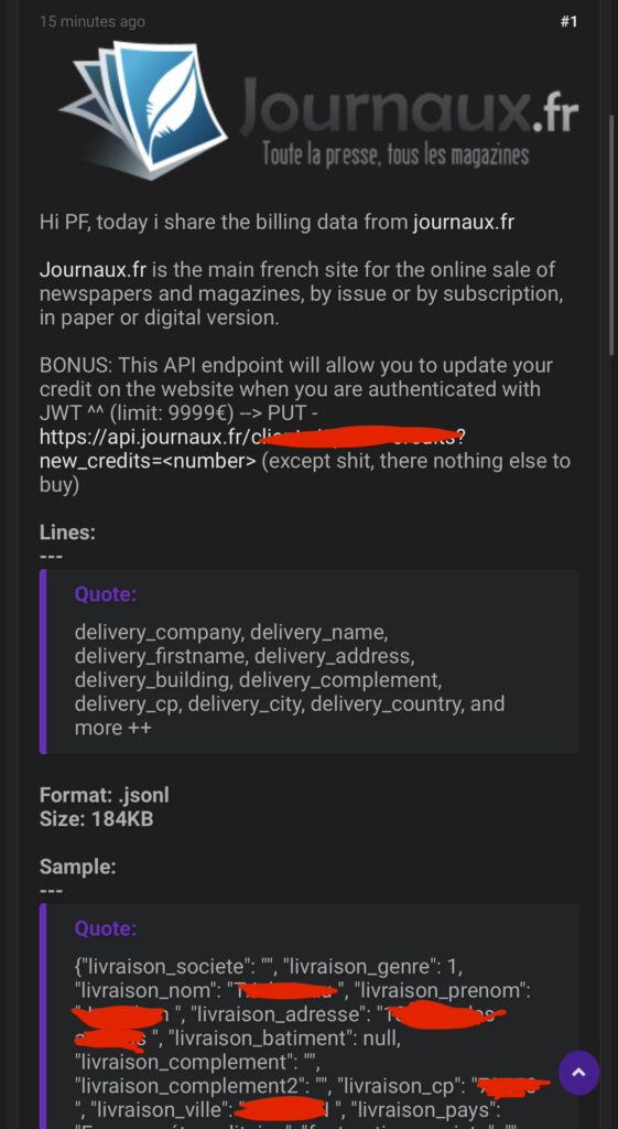 Journeaux cyberattaque