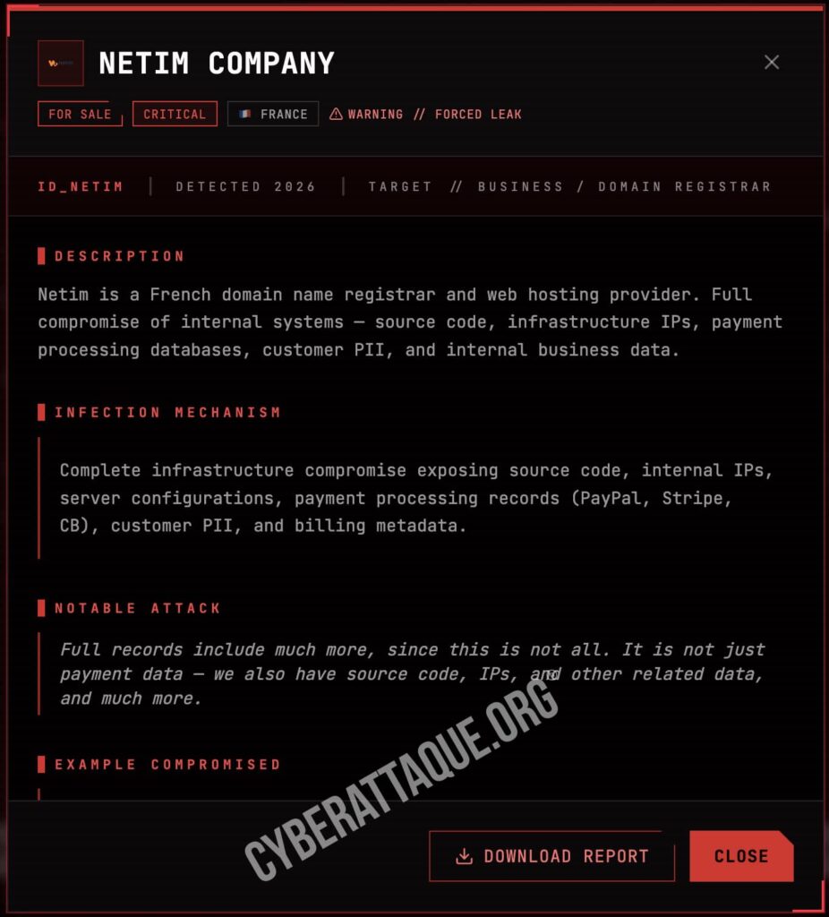 Netim cyberattaque