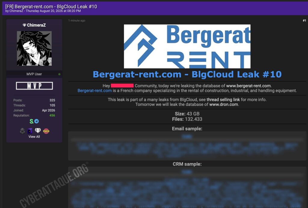 bergerat rent cyberattaque