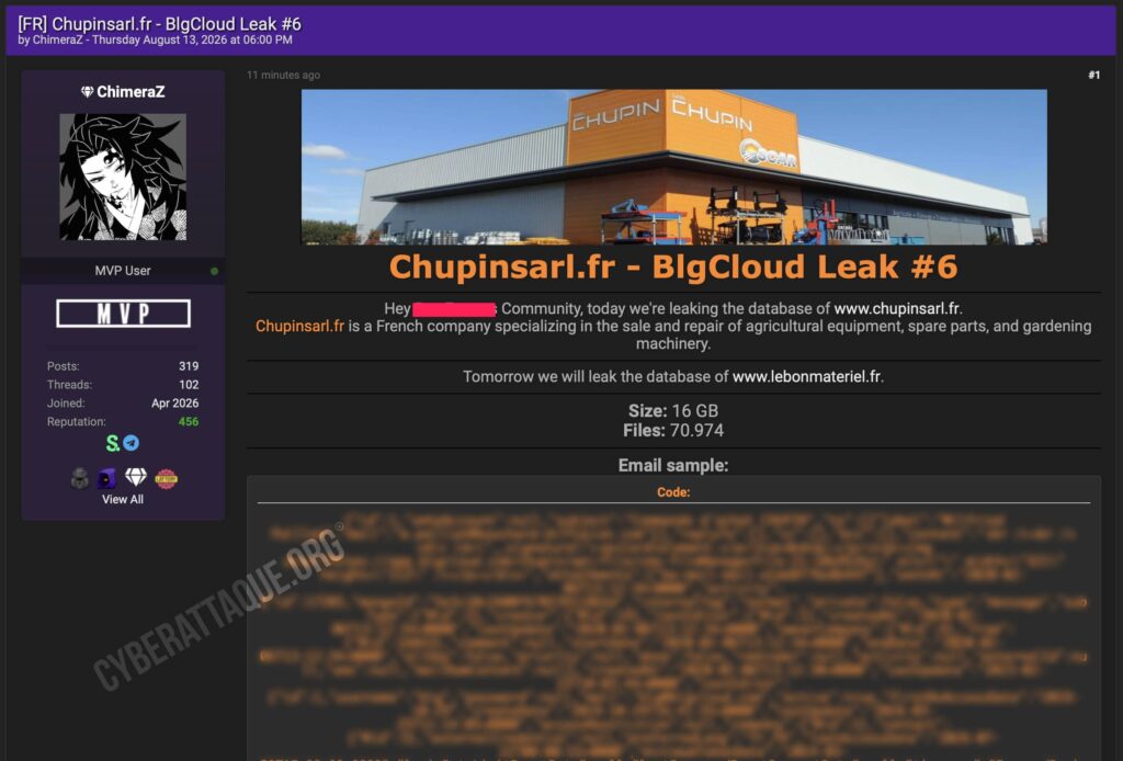 Chupin cyberattaque