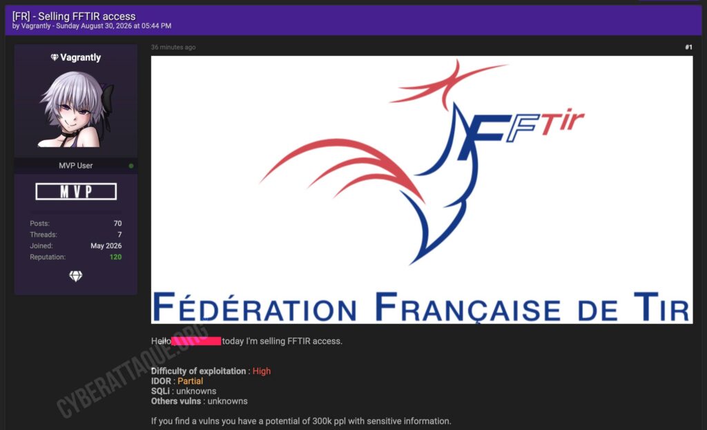 FFFtir cyberattaque