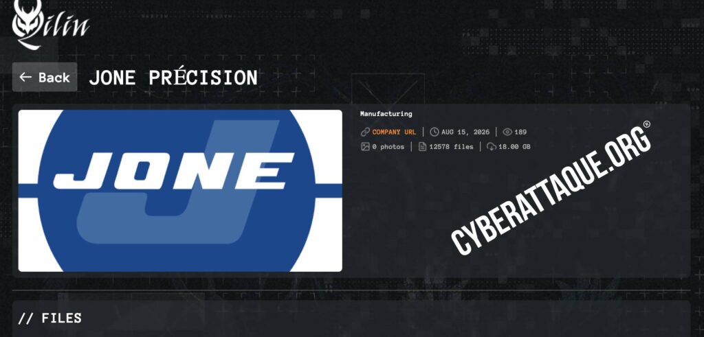 Jone Précision cyberattaque