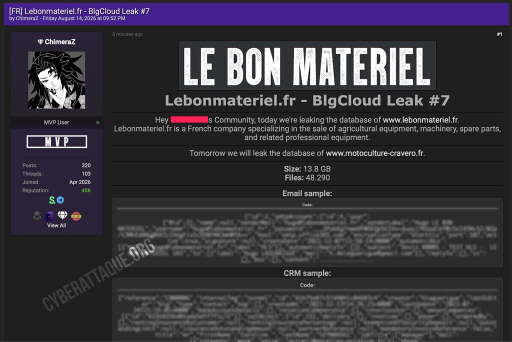 Le Bon matériel cyberattaque