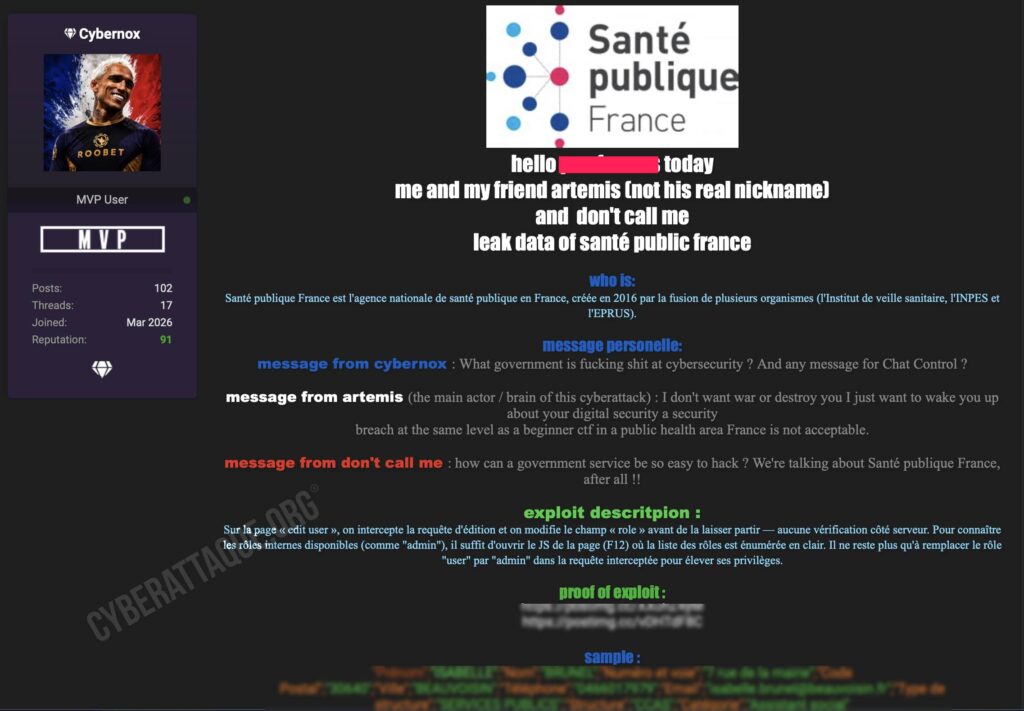Santé publique France cyberattaque