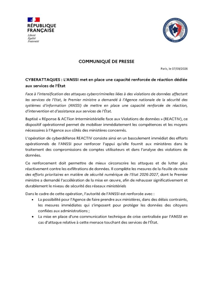 communiqué de presse