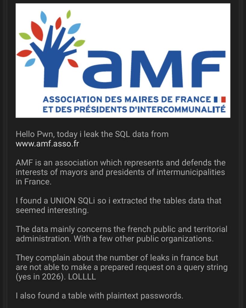 AMF cyberattaque