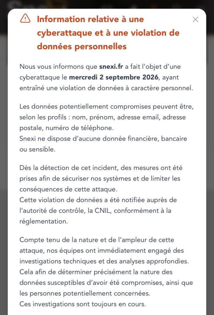 Snexi cyberattaque